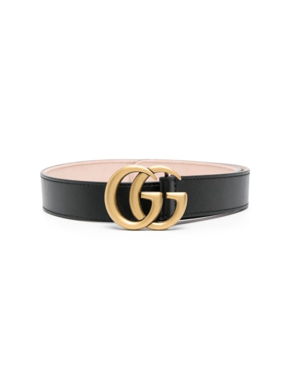 Gucci  Kids Black Leather GG Logo Buckle Belt